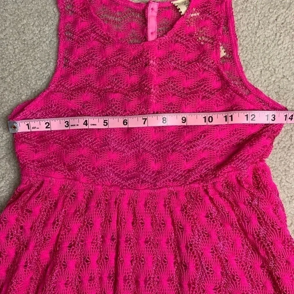 Free People New Romantics Hot Pink Madam Butterfly Crochet Top‎ Women Size XS